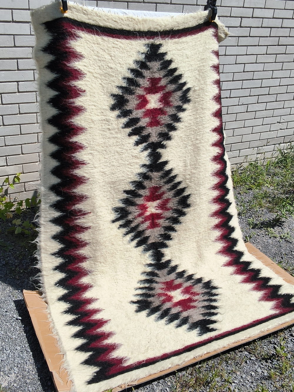 Vintage Handmade Hutsul Lizhnyk 100% Sheep Wool Blanket/Rug - Picture 14 of 16